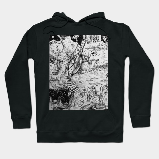 A Lifetime of Adventure. A Pen Sketch 1999 Hoodie by IgorPozdnyakov